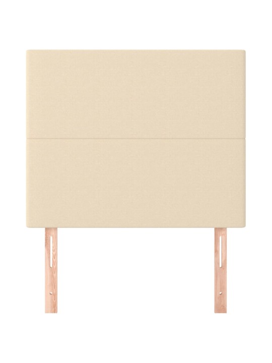 Čelo postele 2 ks krémové 100x5x78/88 cm textil
