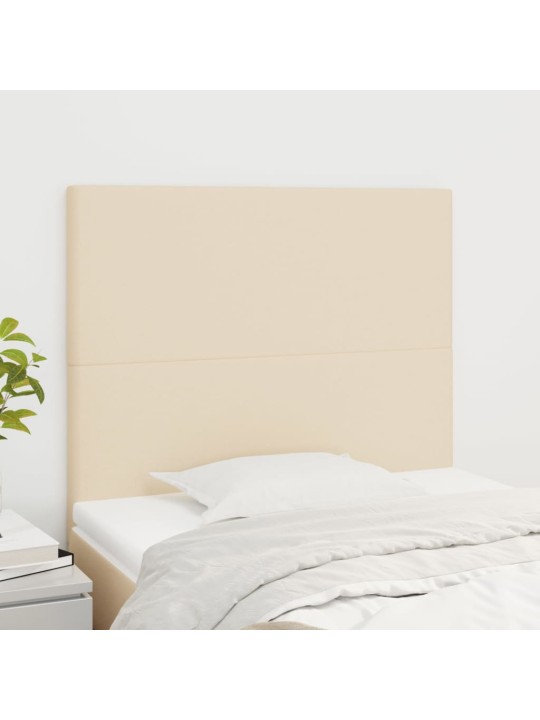 Čelo postele 2 ks krémové 100x5x78/88 cm textil