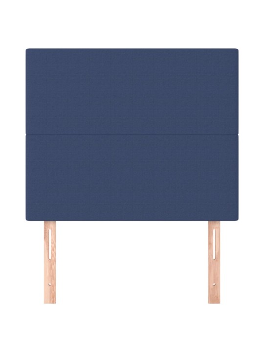 Čelo postele 2 ks modré 100x5x78/88 cm textil