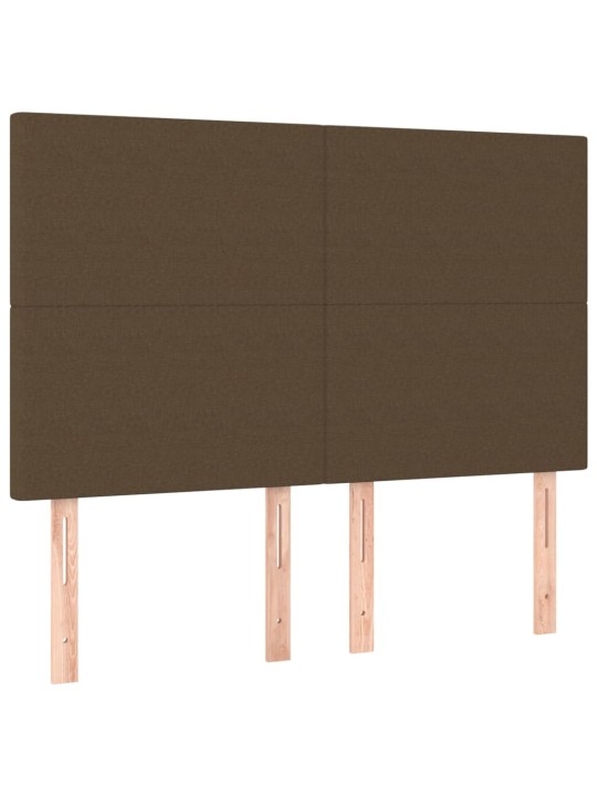 Čela postele 4 ks tmavě hnědá 72 x 5 x 78/88 cm textil