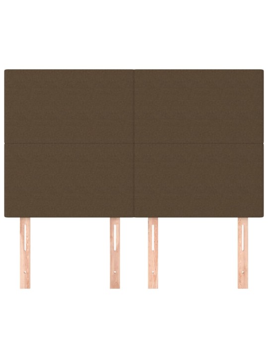 Čela postele 4 ks tmavě hnědá 72 x 5 x 78/88 cm textil