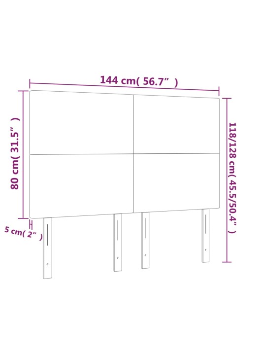 Čela postele 4 ks taupe 72 x 5 x 78/88 cm textil