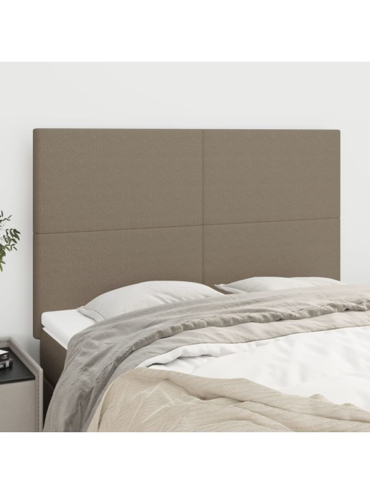 Čela postele 4 ks taupe 72 x 5 x 78/88 cm textil