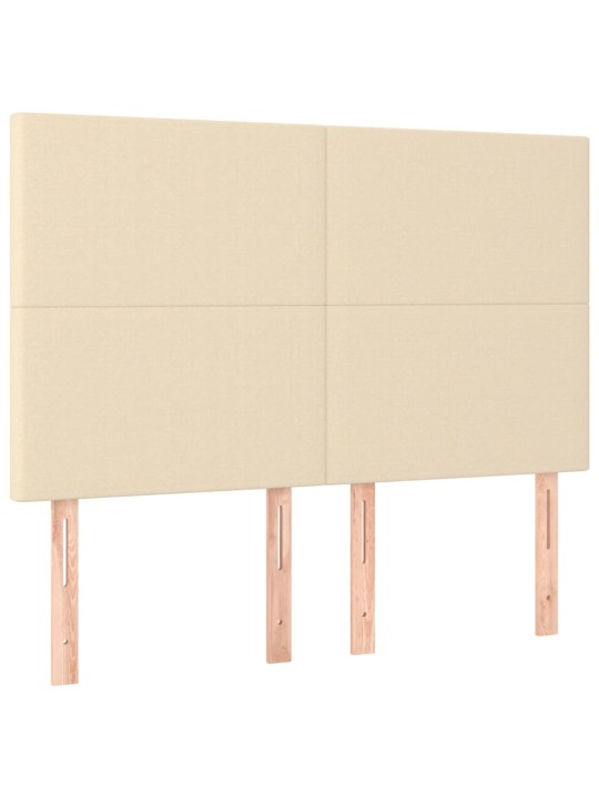 Čela postele 4 ks krémová 72 x 5 x 78/88 cm textil