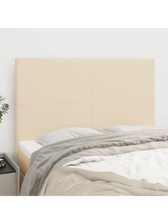 Čela postele 4 ks krémová 72 x 5 x 78/88 cm textil