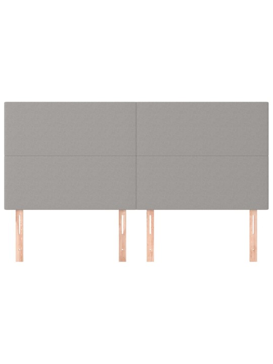 Čela postele 4 ks světle šedá 80x5x78/88 cm textil