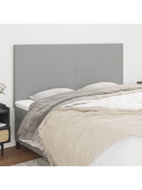 Čela postele 4 ks světle šedá 80x5x78/88 cm textil