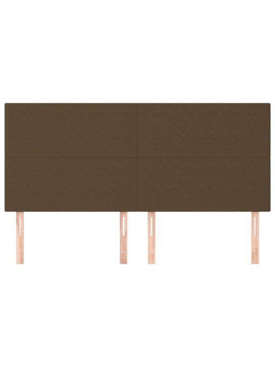 Čelo postele 4 ks tmavě hnědé 80 x 5 x 78/88 cm textil
