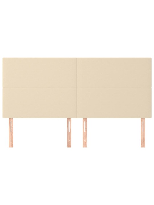 Čelo postele 4 ks krémové 80 x 5 x 78/88 cm textil