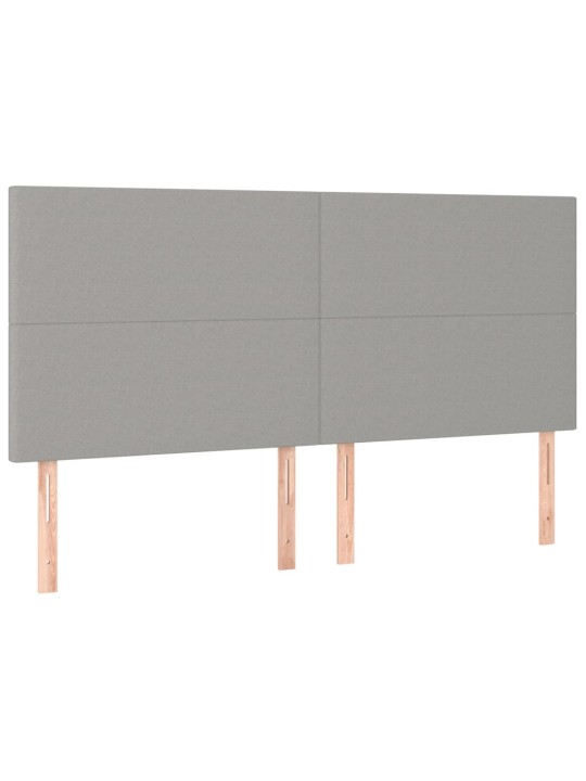 Čelo postele 4 ks světle šedé 90x5x78/88 cm textil