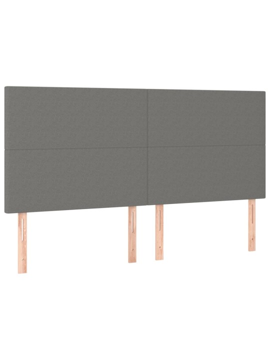 Čelo postele 4 ks tmavě šed 90x5x78/88 cm textil