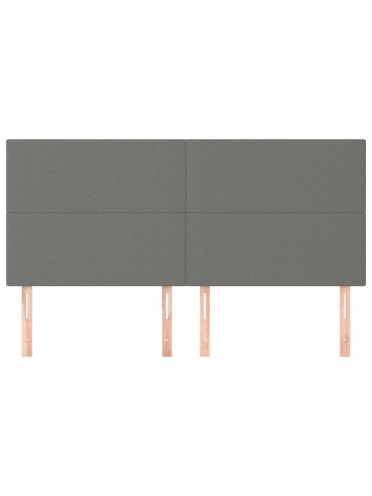 Čelo postele 4 ks tmavě šed 90x5x78/88 cm textil