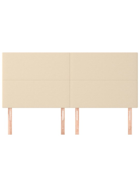 Čelo postele 4 ks krémové 90x5x78/88 cm textil