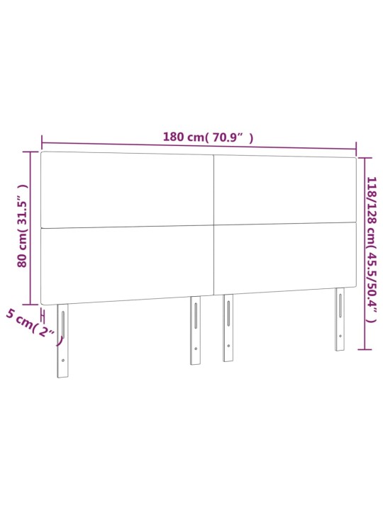 Čelo postele 4 ks krémové 90x5x78/88 cm textil