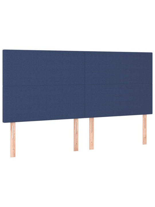 Čelo postele 4 ks modré 100x5x78/88 cm textil