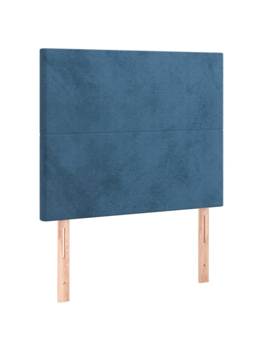 Čelo postele 2 ks tmavě modré 80 x 5 x 78/88 cm samet