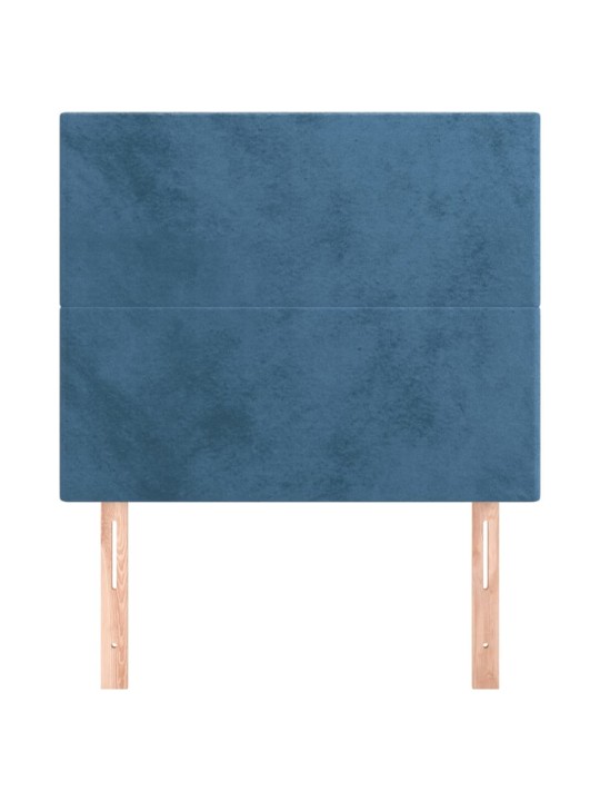 Čelo postele 2 ks tmavě modré 80 x 5 x 78/88 cm samet