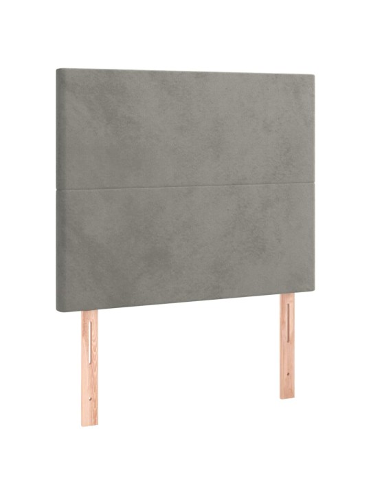 Čelo postele 2 ks světle šedé 90x5x78/88 cm samet
