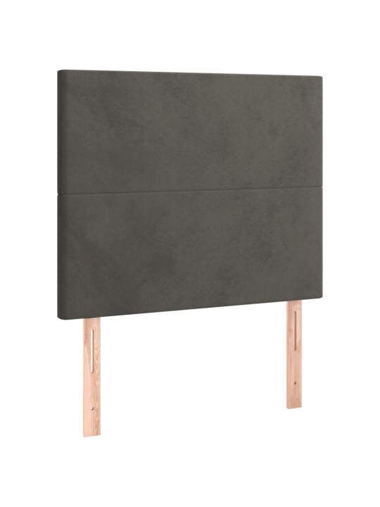Čelo postele 2 ks tmavě šed 90x5x78/88 cm samet