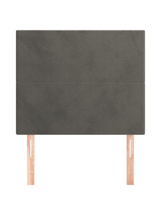 Čelo postele 2 ks tmavě šed 90x5x78/88 cm samet