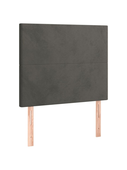 Čelo postele 2 ks tmavě šedé 100 x 5 x 78/88 cm samet