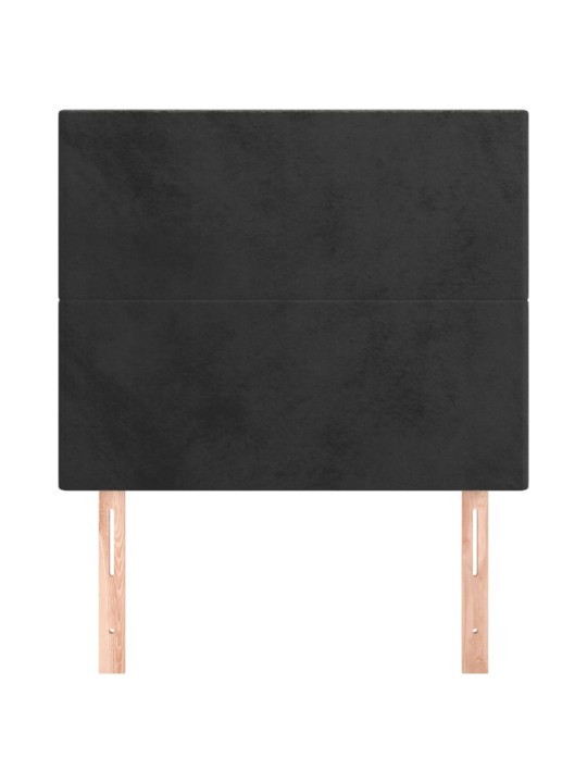 Čelo postele 2 ks černé 100x5x78/88 cm samet
