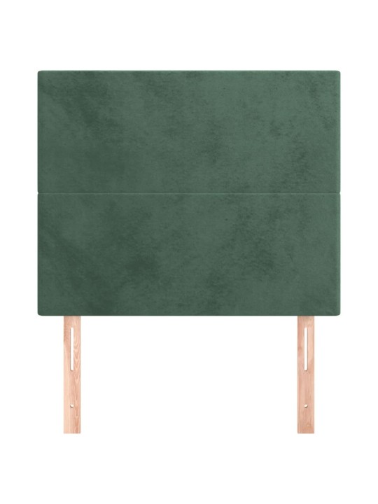 Čelo postele tmavě zelené 100x5x78/88 cm samet