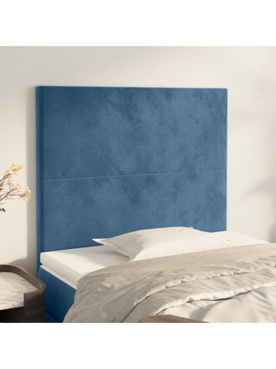Čelo postele tmavě modré 100x5x78/88 cm samet