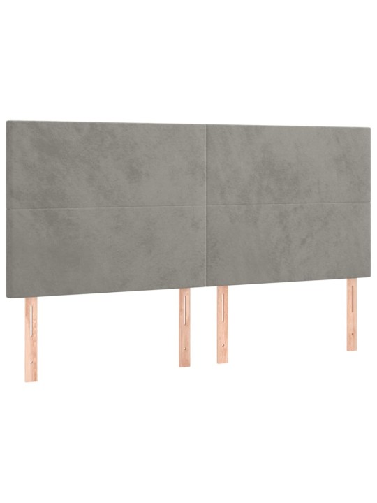 Čela postele 4 ks světle šedá 80x5x78/88 cm samet