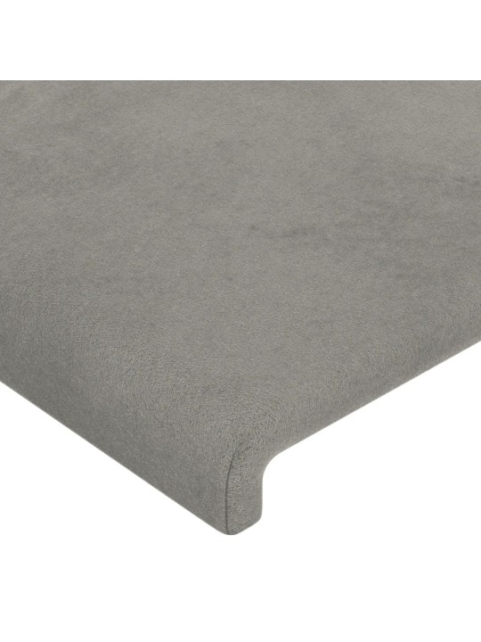 Čelo postele 4 ks světle šedé 90x5x78/88 cm samet