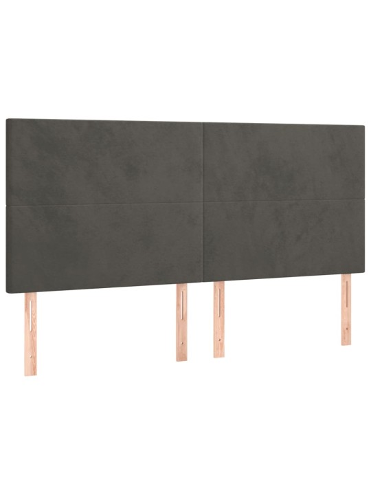 Čelo postele 4 ks tmavě šed 90x5x78/88 cm samet