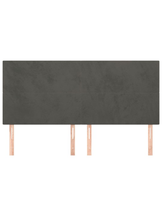 Čelo postele 4 ks tmavě šed 90x5x78/88 cm samet