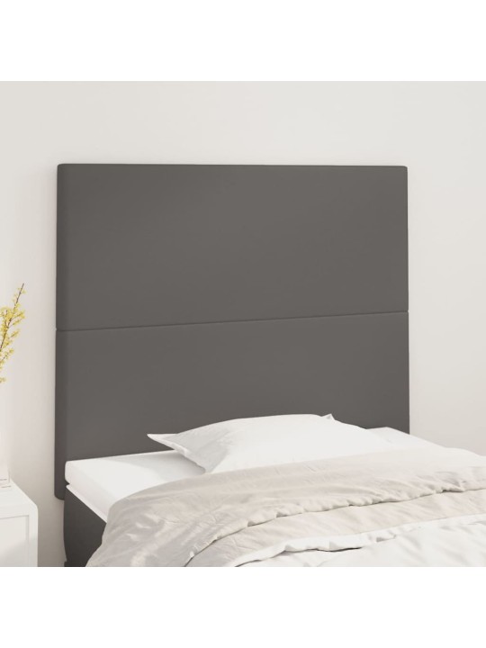 Čelo postele 2 ks šedé 80 x 5 x 78/88 cm umělá kůže