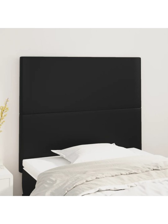 Čelo postele 2 ks černé 90x5x78/88 cm umělá kůže