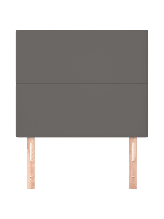 Čelo postele 2 ks šedé 90x5x78/88 cm umělá kůže