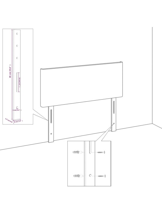 Čelo postele 2 ks bílé 100x5x78/88 cm umělá kůže
