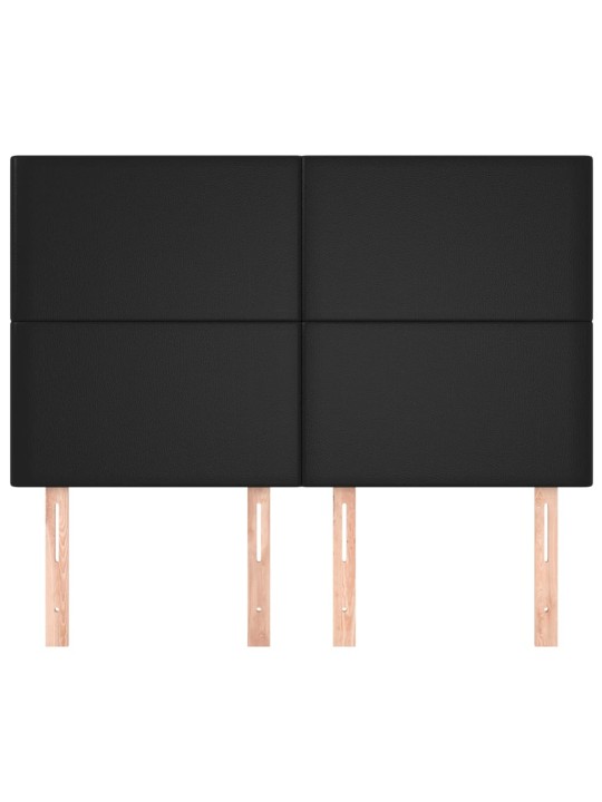 Čela postele 4 ks černá 72 x 5 x 78/88 cm umělá kůže
