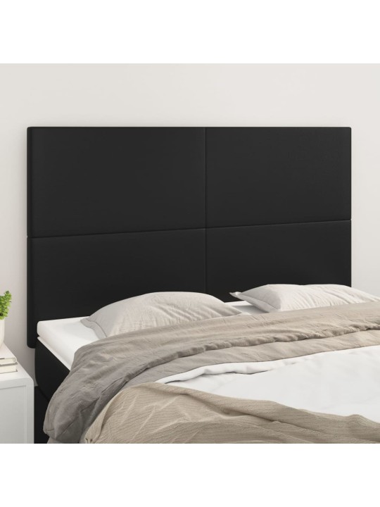 Čela postele 4 ks černá 72 x 5 x 78/88 cm umělá kůže