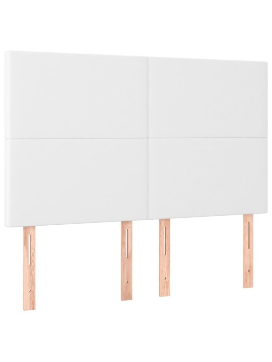 Čela postele 4 ks bílá 72 x 5 x 78/88 cm umělá kůže