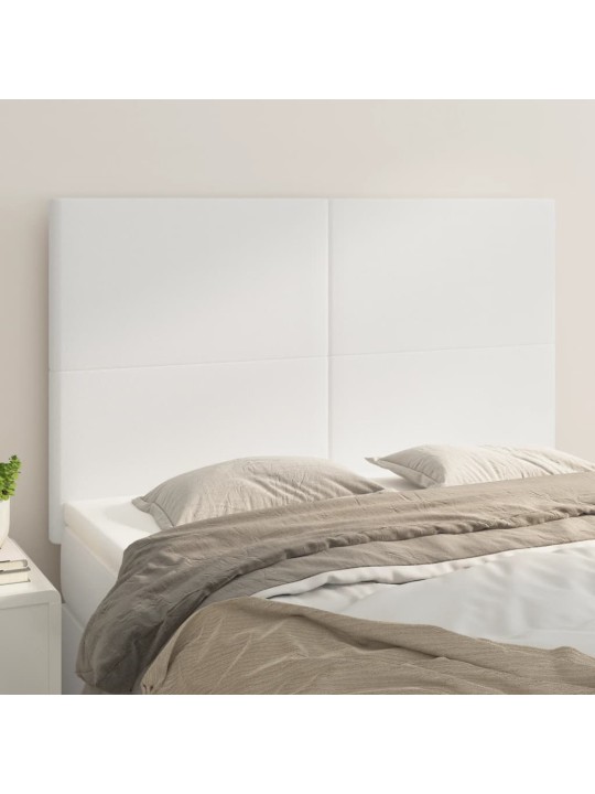 Čela postele 4 ks bílá 72 x 5 x 78/88 cm umělá kůže
