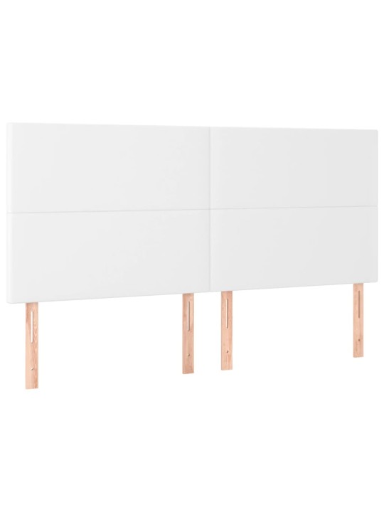 Čelo postele 4 ks bílé 90x5x78/88 cm umělá kůže