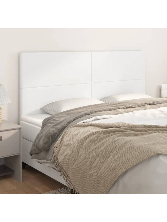 Čelo postele 4 ks bílé 90x5x78/88 cm umělá kůže