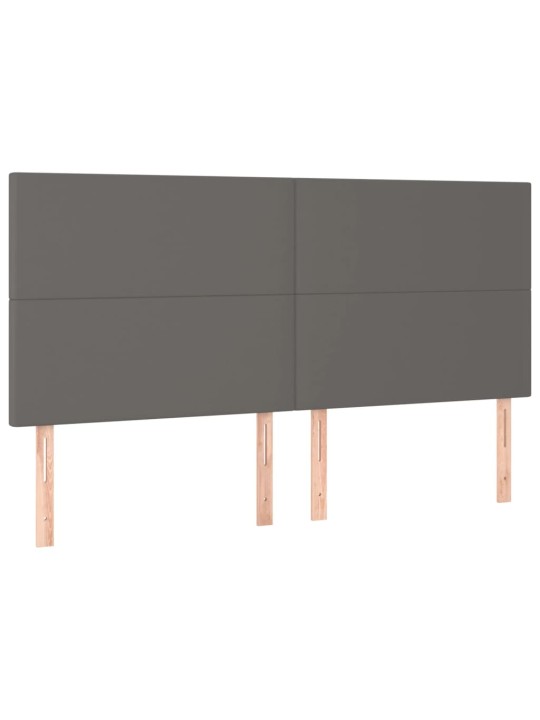 Čelo postele 4 ks šedé 90x5x78/88 cm umělá kůže