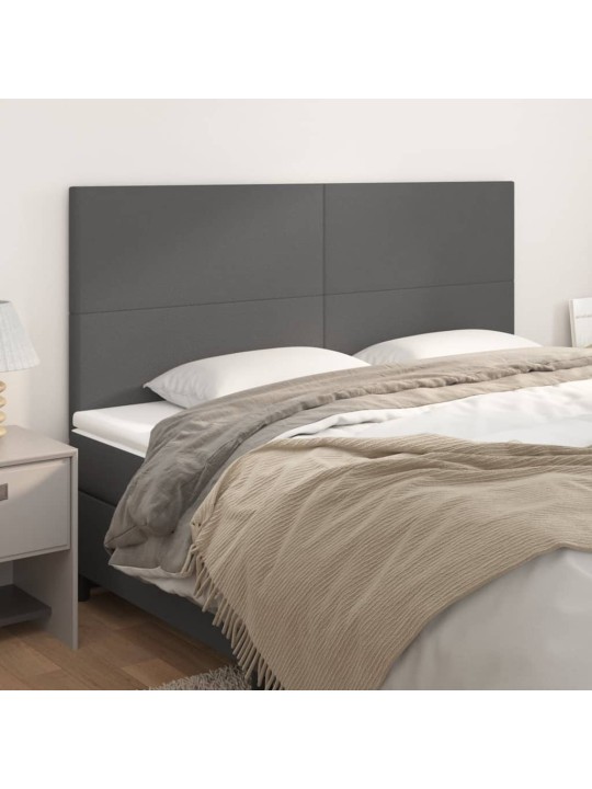Čelo postele 4 ks šedé 90x5x78/88 cm umělá kůže