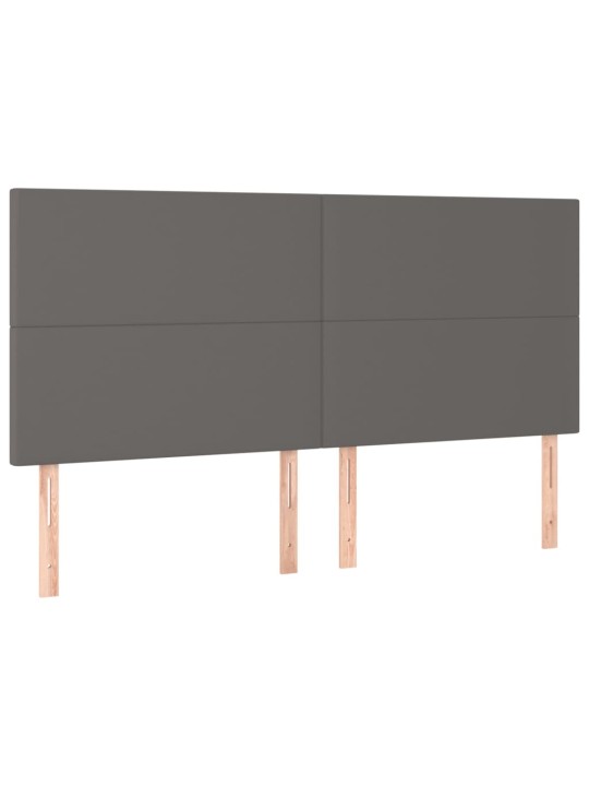 Čelo postele 4 ks šedé 100x5x78/88 cm umělá kůže
