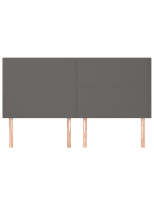 Čelo postele 4 ks šedé 100x5x78/88 cm umělá kůže