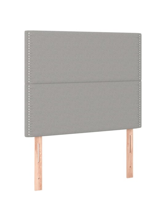 Čela postele 2 ks světle šedá 80x5x78/88 cm textil