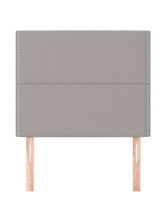 Čela postele 2 ks světle šedá 80x5x78/88 cm textil