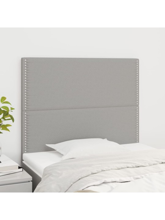 Čela postele 2 ks světle šedá 80x5x78/88 cm textil