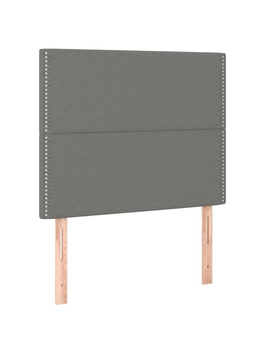 Čelo postele 2 ks tmavě šedé 80 x 5 x 78/88 cm textil